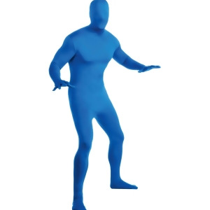 Blue Adult Second Skin Full Body Professional Quality Jumpsuit With Hood - Mens Large (42-44) 42-44" chest~ 5'4" - 5'10" approx 175-190lbs