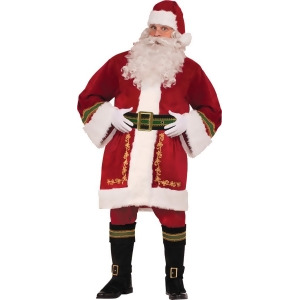 Adult Mens Premium Santa Claus Christmas Red White Suit Costume - Mens Large (42) 5'7" - 6'1" approx 150-180lbs