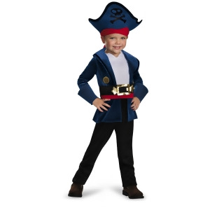 Captain Jake And The Neverland Pirates Classic Toddlers Costume - Toddler (3T-4T) approx 22-23" chest~ 20-21" waist for 39-42" height & 34-38 lbs