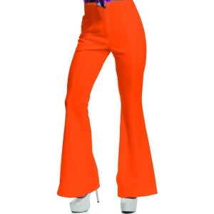 Womens 70s High Waisted Flared Orange Disco Pants - Large (11-13)