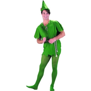 Adults Mens Womens Peter Pan Green Costume And Hat Set - Mens Small (36-38) 36-38" chest~ 5'6" - 5'10" approx 120-145lbs