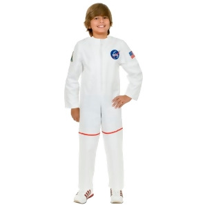 Child's White Astronaut Girls Nasa Boys Costume - Boys Large (10-12) for ages 8-10~ approx 73 lbs~ 30.5" chest~ 26.5" waist~ 30.5" seat~ for 57-63" he