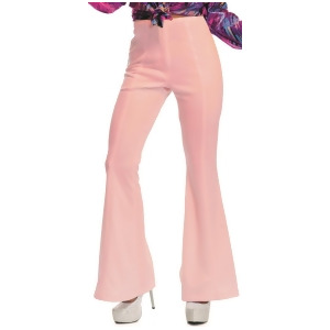 Womens 70s High Waisted Flared Pink Disco Pants - X-Large 14-16 approx 32-36 waist~ 40-42 bust