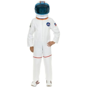 Kid's White Astronaut Girls Nasa Boys Costume And Helmet Bundle - Boys Large (10-12) for ages 8-10~ approx 73 lbs~ 30.5" chest~ 26.5" waist~ 30.5" sea