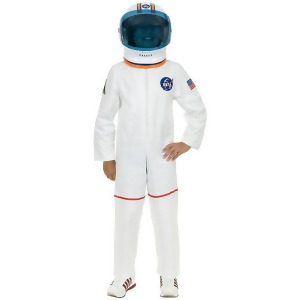 Kid's White Astronaut Girls Nasa Boys Costume And Helmet Bundle - Medium (8-10) for ages 7-8~ approx 65 lbs~ 29.5" chest~ 25.5" waist~ 29.5" seat~ 54-