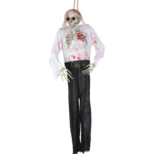 5' Hanging Bloody Skeleton Creepy Creature Halloween Decoration 5' - All