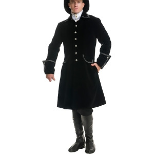 Mens Premium Black Silver Trim Distinguished Pirate Jacket With Pockets - Medium:  40-42" chest~ approx 170-190lbs