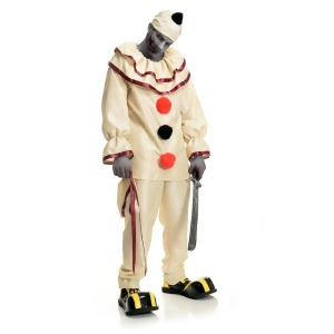 Adult Mens Evil Horror Clown Pants Shirt Hat And Bag Costume Set - Mens X-Small (34-36) 34-36" chest~ 5'5" - 5'9" approx 100-125lbs