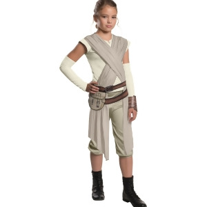 Child's Girl's Deluxe Star Wars Episode Vii The Force Awakens Rey Costume - Girls Medium (8-10) for ages 5-7 approx 27"-30" waist~ 50-54" height