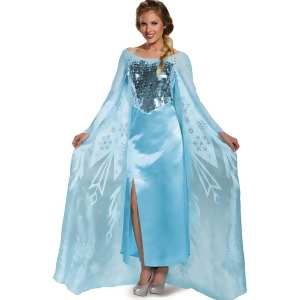 Ultra Prestige Frozen Elsa Disney Princess Blue Adult Costume Dress - Womens Large (12-14) approx 30-32 waist~ 41-43 hips~ 38-40 bust~ 135-145 lbs