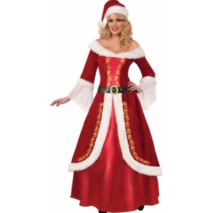 Womens Premium Mrs Santa Claus Red Dress Christmas Holiday Costume Womens Standard 6-14 approx 26-32 waist 35-41 hips 34-38 bust - All