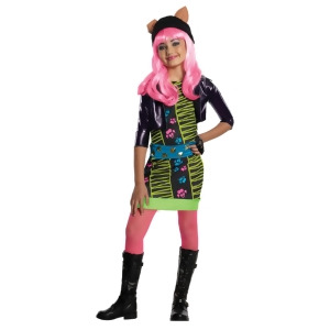 Childs Girls Monster High Howleen Wolf Costume And Wig Bundle - Girls Medium (8-10)