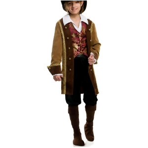 Childs Boys Deluxe Pirate Pete Jacket Shirt And Vest - Boys Small (6-8) for ages 5-7~ approx 57 lbs~ 27.5" chest~ 24.5" waist~ 26.5" seat~ 50-54" heig
