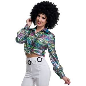 Womens 70s Diva Disco Shirt Female Disco Shirt - Small 5-7 approx 26-28 waist~ 34-36 bust