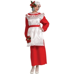 Mrs. Poinsettia Santa's Helper Ms. Claus Adult Costume Dress - Womens XL (14-16) approx 37-39 waist~ 47-49 hips~ 45-47 bust~ 175-190 lbs