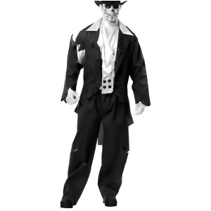 Adult Men's Black Zombie Prom Ghost Groom Costume - Mens Small (36-38) 36-38" chest~ 5'6" - 5'10" approx 120-145lbs