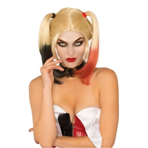 Adult Womens Harley Quinn Batman Arkham Super Villain Wig Costume Accessory Standard Size - All