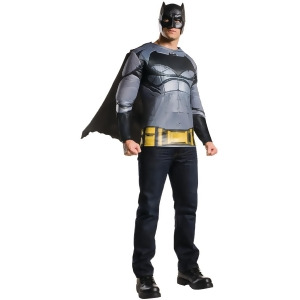 Adult's Mens Batman Dawn Of Justice Padded Shirt With Cape And Mask Costume - Mens Standard (44) 44" chest~ 5'9" - 5'11" approx 170-190lbs