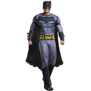 Adult's Mens Deluxe Batman Dawn Of Justice Padded Jumpsuit Costume - Mens X-Large (44-46) 44-46" chest~ 5'9" - 6'2" approx 190-210lbs