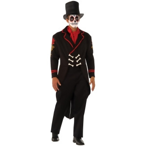 Adult's Mens Day Of The Dead Senor Muertos Mexican Groom Costume - Mens Large (42-44) 42-44" chest~ 5'8" - 6'2" approx 175-190lbs