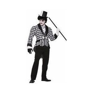 Adults Mens Harlequin Pattern Jester Joker Tail Coat Jacket Costume Standard 42-44 42-44 chest 5'9 5'11 approx 160-185lbs - All