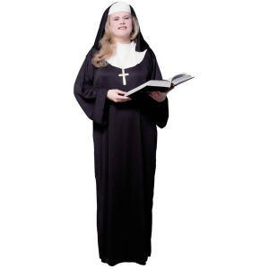 Adult's Womens Religious Church Nun Sister Costume X-Large Plus Size 16-22 Womens plus 16-22 approx 36-45 waist 42-49 hips 40-46 - All
