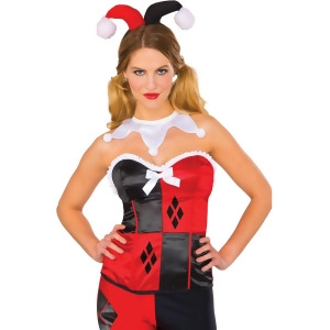 Adult Women's Classic Harley Quinn Corset Costume Accessory - Womens Small-Medium (2-6); Corset size 2-6 - approx 30-34" bust & 20-24" waist