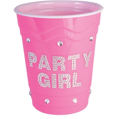 Pink Drinking Diamond Studded Party Girl Solo Cup Costume Accessory - Standard size 