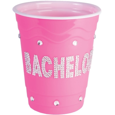 Pink Drinking Diamond Studded Bachelorette Solo Cup Costume Accessory - Standard size 