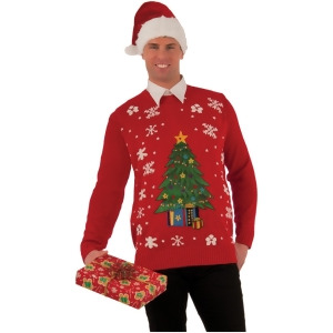 Funny Ugly Christmas Sweater Classic Christmas Tree Scene - Large (42-46)