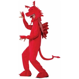 Adult's Mens Red Dragon Parade Or School Plush Mascot Costume Standard 42-44 42-44 chest 5'9 5'11 approx 160-185lbs - All