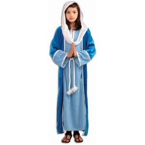 Child's Girls Deluxe Christian Biblical Mary Nativity White Robe Costume - Girls Large (12-14) for ages 8-10 approx 31"-34" waist~ 55-60" height