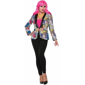 Adult's Women's Pop Art Comic Print Blazer Jacket Costume Accessory standard size - All