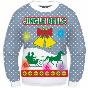 Adults Light Up Musical Jingle Bells Funny Ugly Christmas Sweater - Large (42-46)