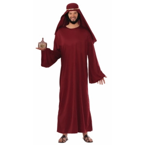Mens Christian Biblical Shepherd Burgundy Nativity Wise Man Robe Costume - Mens Large (42) 5'7" - 6'1" approx 150-180lbs