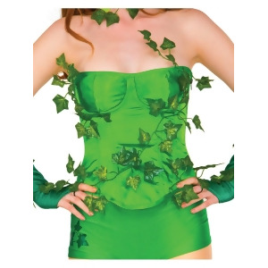 Adult Women's Sexy Deluxe Poison Ivy Corset Costume Accessory - Womens Small-Medium (2-6); Corset size 2-6 - approx 30-34" bust & 20-24" waist