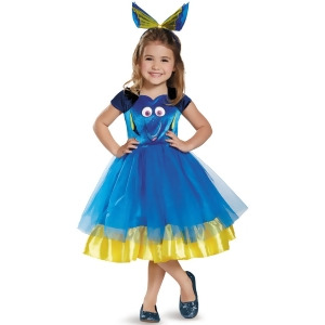 Child's Girls Deluxe Finding Dory Ocean Fish Tutu Dress Costume - Toddler (3T-4T) approx 22-23" chest~ 20-21" waist for 39-42" height & 34-38 lbs