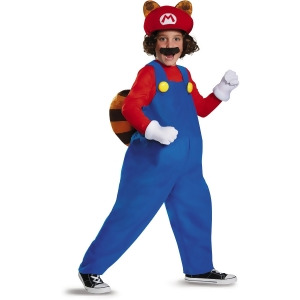 Child's Boys Deluxe Nintendo Super Mario Brothers Raccoon Costume - Boys Small (4-6) for ages 3-5~ 36-47 lbs approx 23"-25" chest~ 21"-22" waist~ 23-2