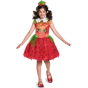 Child's Girls Shopkins Strawberry Kiss Fruit Character Dress Costume - Girls Medium (7-8) ages 5-7~ 58-66 lbs approx 26"-27" chest & 22.5"-23" waist~ 