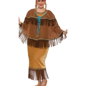 Adult's Womens Native American Woman Dress Costume X-Large 18-22 Womens plus 18-22 approx 36-45 waist 42-49 hips 40-46 - All