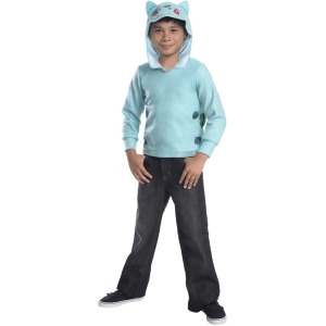 Child's Bulbasaur Grass Type Starter Original 150 Pokemon Hoodie Costume - Boys Small (4-6) for ages 3-5 approx 25"-26" waist~ 44-48" height