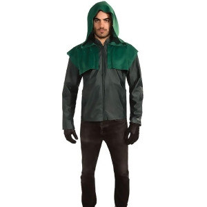 Adult Teen Deluxe Dc Comics Green Arrow Jacket Gloves Costume Accessory Medium 34-36 chest approx 150-180lbs - All