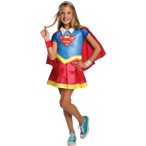 Child's Girls Deluxe Dc Superhero Girls Supergirl Costume - Girls Small (4-6) for ages 3-5~ 36-47 lbs approx 23"-25" chest~ 21"-22" waist~ 23-25" hips