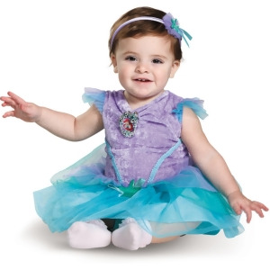 Child's Girls Classic Disney Princess The Little Mermaid Ariel Dress Costume - Infant (12-18M) approx 19-20" chest~ 19-20" waist for 28-32" height & 2