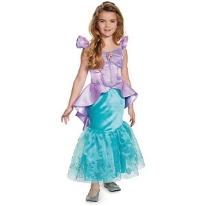 Child's Girls Disney Prestige Ariel The Little Mermaid Ball Gown Dress Costume - Toddler (3T-4T) approx 22-23" chest~ 20-21" waist for 39-42" height &