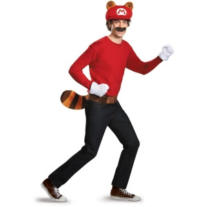 Adult's Nintendo Mario Red Raccoon Hat Gloves And Tail Kit Costume Accessory Standard size - All