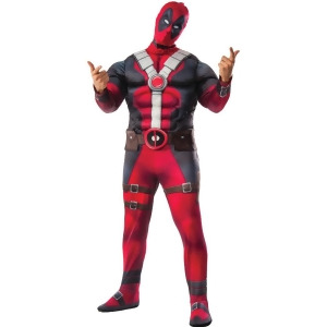 Adult's Mens Marvel Deadpool Anit-Hero Padded Muscle Chest Costume - Mens X-Small (Teen 32-34) chest for ages 12-14 approx 23"-27" waist~ 33" inseam