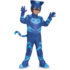 Child's Boys Deluxe Catboy Pj Masks Superhero Costume - Boys Small (4-6) for ages 3-5~ 36-47 lbs approx 23"-25" chest~ 21"-22" waist~ 23-25" hips~ 16-