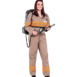 Womens Deluxe Female Ghost Buster Ghostbusters Hero Costume Plus 16-22 Womens Plus Size 16-22 approx 42-46 chest 36-42 waist - All