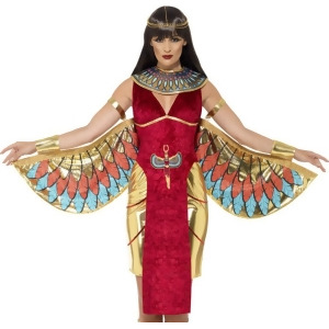 Adult's Womens Egyptian Goddess Queen Dress And Wings Costume - Women's Medium 10-12 - approx 29"-30.5" waist - 39.5"-41" hips - 37"-38.5" bust - 125-